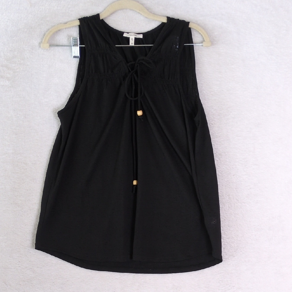 Maurices Womens Boho Sleeveless Black Tank Top Size M